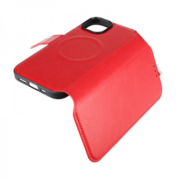 Rvelon iPhone 15 Fodral 4 Kortfack MagSafe Röd
