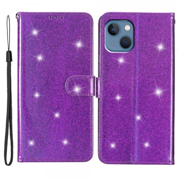 iPhone 15 Plus Fodral Glitter Lila