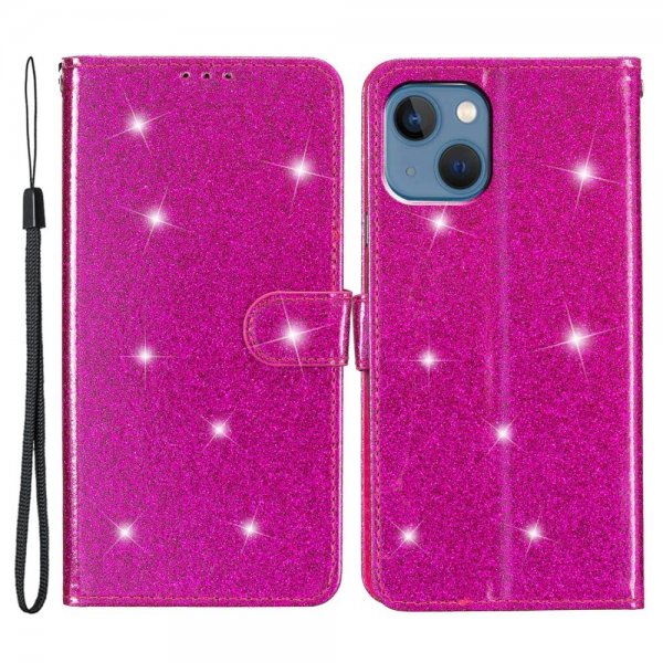 iPhone 15 Plus Fodral Glitter Magenta