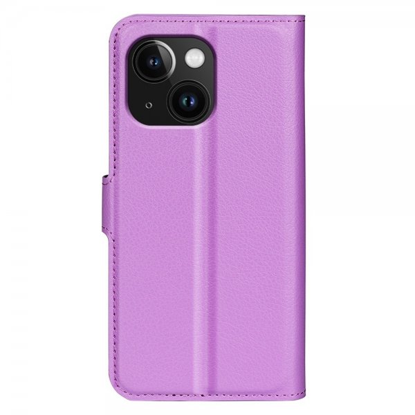 iPhone 15 Plus Fodral Litchi Lila