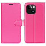 iPhone 15 Plus Fodral Litchi Magenta
