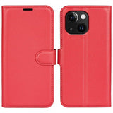 iPhone 15 Plus Fodral Litchi Röd