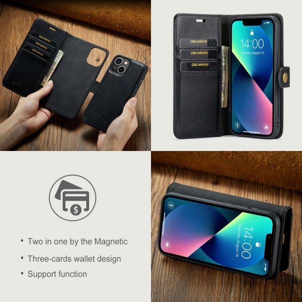 Dg.Ming iPhone 15 Plus Fodral med Löstagbart Skal Svart