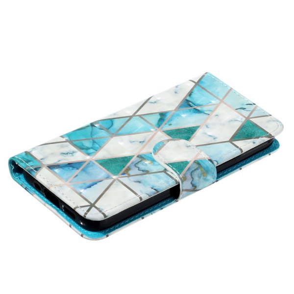 iPhone 15 Plus Fodral Motiv Blå Marmor
