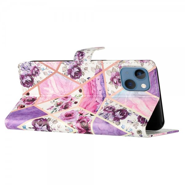 iPhone 15 Plus Fodral Motiv Lila Blommor