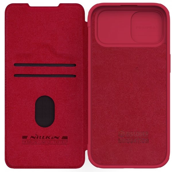 Nillkin iPhone 15 Plus Fodral Qin Pro Series Röd