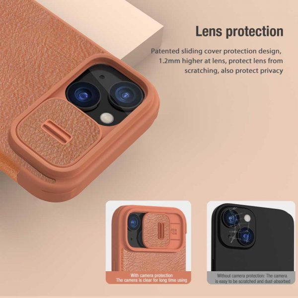 Nillkin iPhone 15 Plus Fodral Qin Pro Series Röd