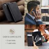 CaseMe iPhone 15 Plus Fodral Retro Flip Svart