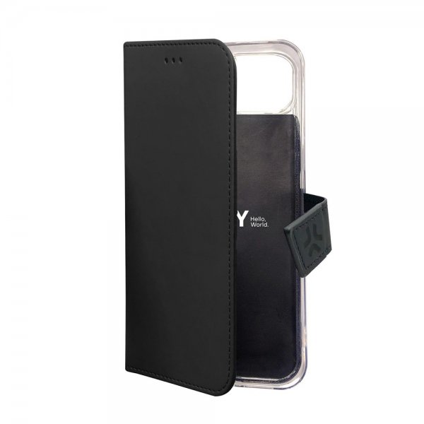 Celly iPhone 15 Plus Fodral Wally Wallet Case Svart