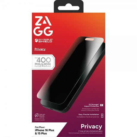 ZAGG InvisibleShield iPhone 15 Plus/iPhone 16 Plus Skärmskydd Glass Elite Privacy