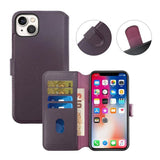 Rvelon iPhone 15 Plus Fodral Äkta Läder Lila
