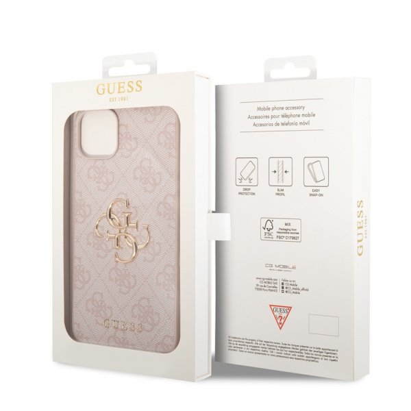 Guess iPhone 15 Plus Skal 4G Logo Rosa