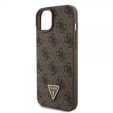 Guess iPhone 15 Plus Skal 4G Metal Triangle Strass Brun