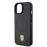 Ferrari iPhone 15 Plus Skal Carbon PU Leather MagSafe Svart