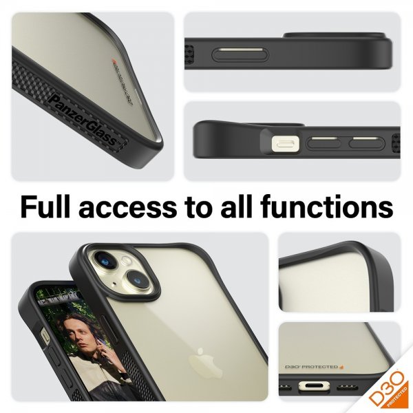 PanzerGlass iPhone 15 Plus Skal ClearCase D3O Svart