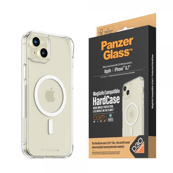 PanzerGlass iPhone 15 Plus Skal HardCase MagSafe D3O Transparent
