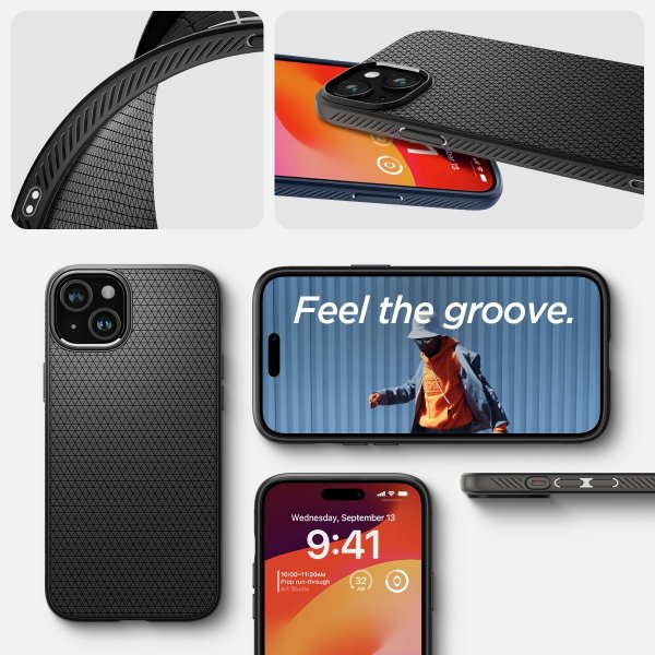 Spigen iPhone 15 Plus Skal Liquid Air Matte Black
