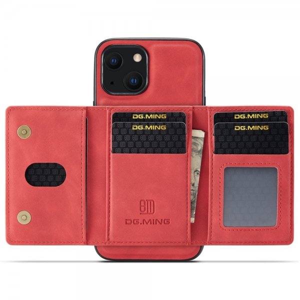 Dg.Ming iPhone 15 Plus Skal M2 Series Löstagbar Korthållare Röd