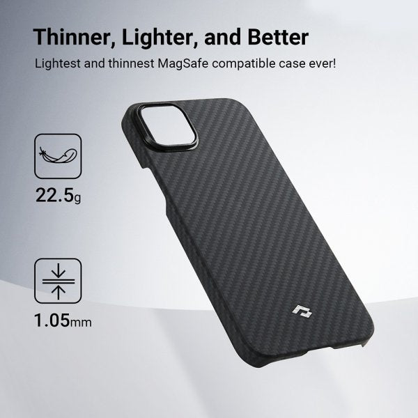 Pitaka iPhone 15 Plus Skal MagEZ Case 4 Black/Grey Twill