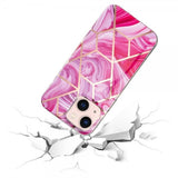 iPhone 15 Plus Skal Marmormönster Rosa Röd