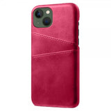 iPhone 15 Plus Skal med två Kortfack Magenta