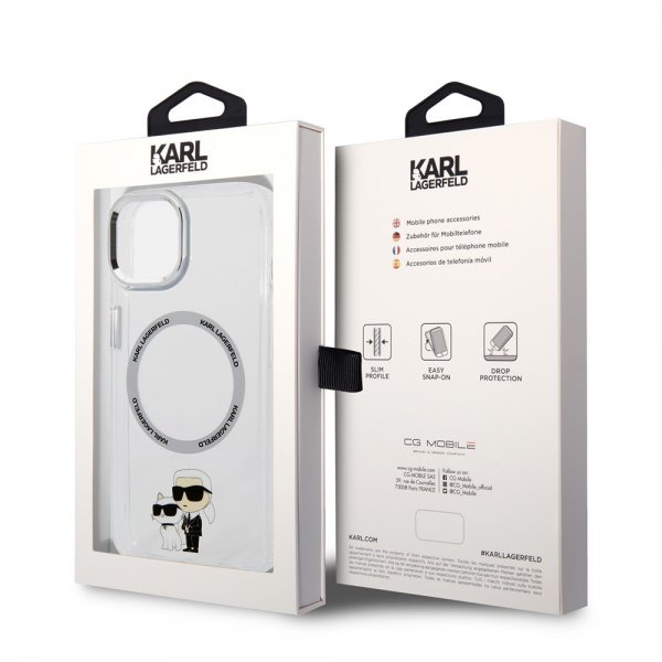Karl Lagerfeld iPhone 15 Plus Skal NFT Karl & Choupette Transparent