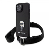 Karl Lagerfeld iPhone 15 Plus Skal Saffiano Crossbody Svart