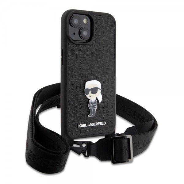 Karl Lagerfeld iPhone 15 Plus Skal Saffiano Crossbody Svart