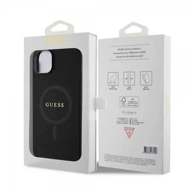 Guess iPhone 15 Plus Skal Saffiano MagSafe Svart