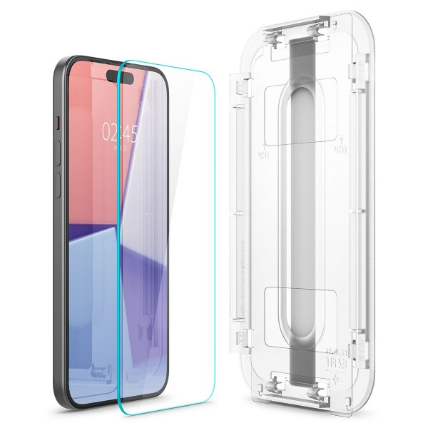 Spigen iPhone 15 Plus/iPhone 16 Plus Skärmskydd GLAS.tR EZ Fit 2-pack
