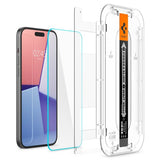 Spigen iPhone 15 Plus/iPhone 16 Plus Skärmskydd GLAS.tR EZ Fit 2-pack