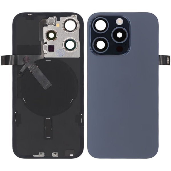 iPhone 15 Pro Baksida Glas Komplett OEM - Titanblå