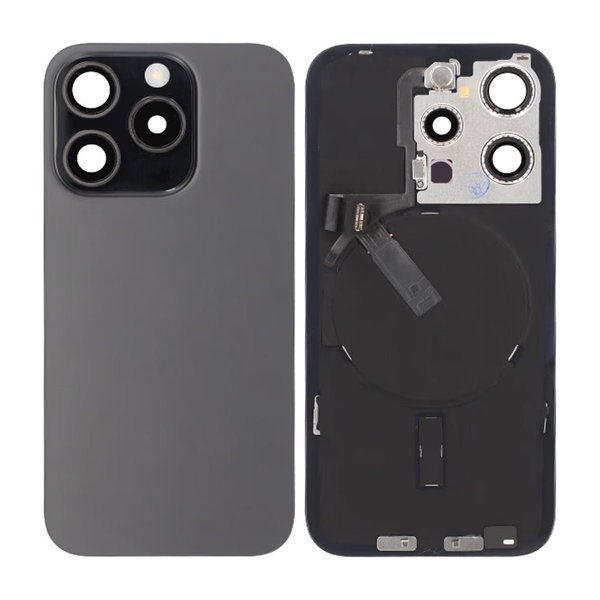 iPhone 15 Pro Baksida Glas Komplett OEM - Titansvart