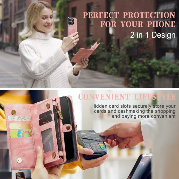 CaseMe iPhone 15 Pro Fodral 008 Series Löstagbart Skal Rosa