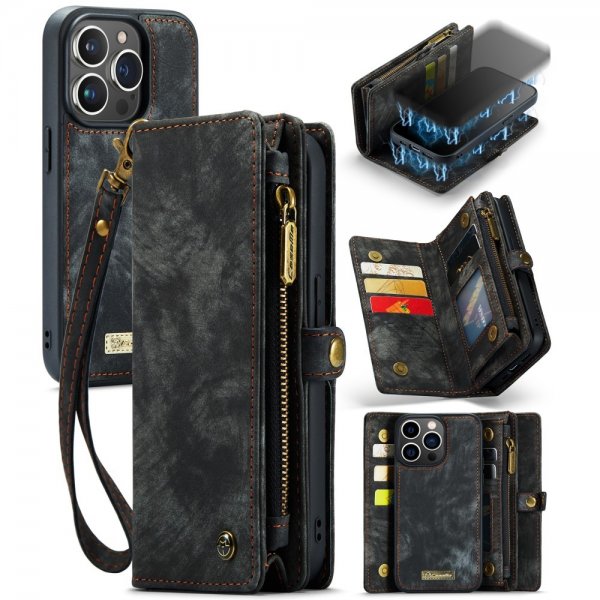 CaseMe iPhone 15 Pro Fodral 008 Series Löstagbart Skal Svart