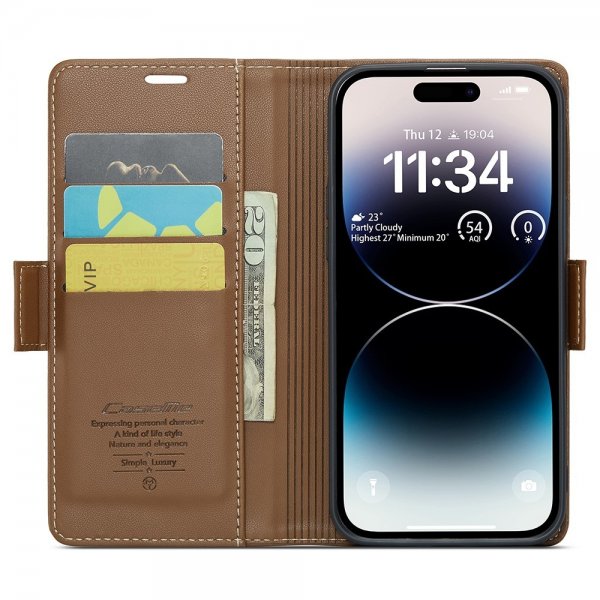 CaseMe iPhone 15 Pro Fodral 023 Series Brun