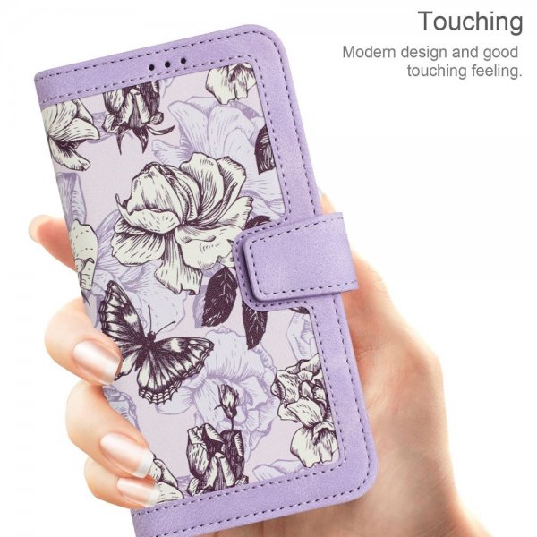 iPhone 15 Pro Fodral Blommönster Lila