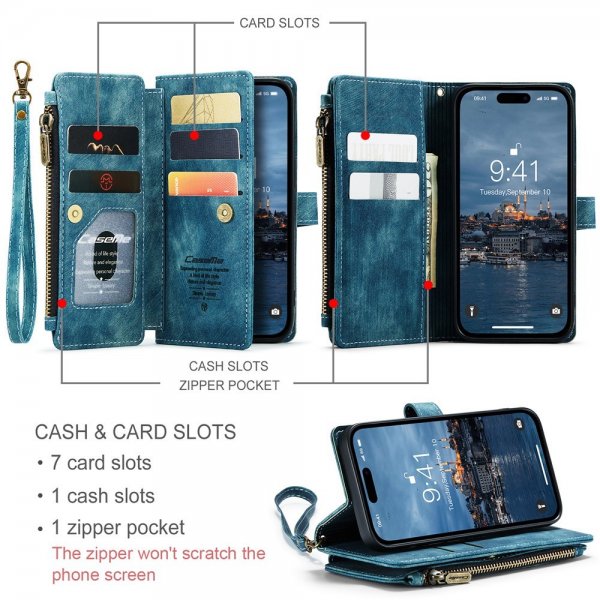 CaseMe iPhone 15 Pro Fodral C30 Series Petrol