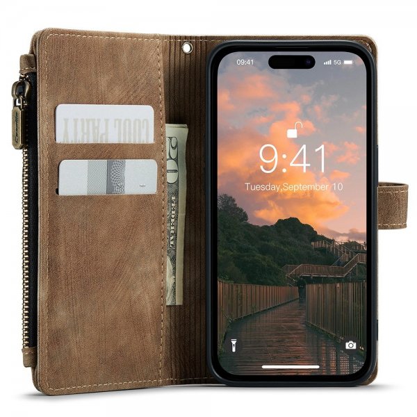 CaseMe iPhone 15 Pro Fodral C30 Series Brun