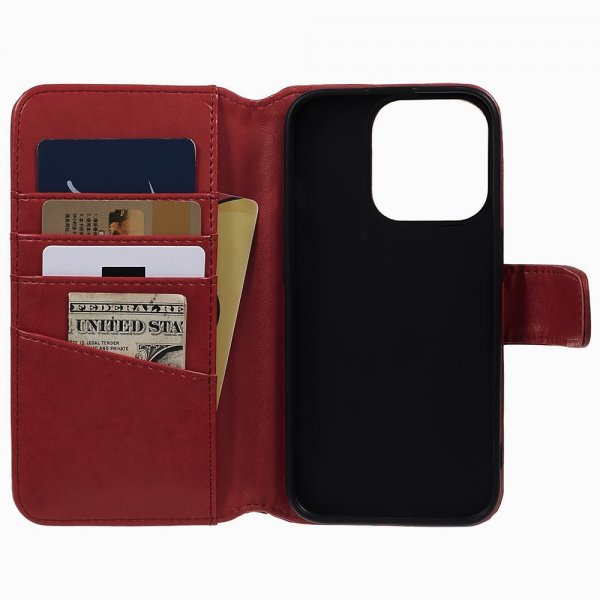 Nordic Covers iPhone 15 Pro Fodral Essential Leather Poppy Red