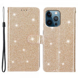 iPhone 15 Pro Fodral Glitter Guld