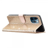 iPhone 15 Pro Fodral Glitter Guld