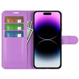 iPhone 15 Pro Fodral Litchi Lila