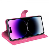 iPhone 15 Pro Fodral Litchi Magenta