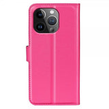 iPhone 15 Pro Fodral Litchi Magenta