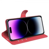 iPhone 15 Pro Fodral Litchi Röd