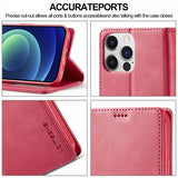 Lc.Imeeke iPhone 15 Pro Fodral med Kortfack Stativfunktion Magenta