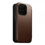 Nomad iPhone 15 Pro Fodral Modern Leather Folio Brun