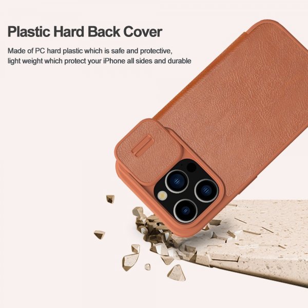 Nillkin iPhone 15 Pro Fodral Qin Pro Series Röd
