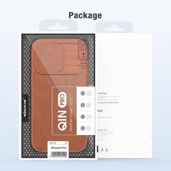 Nillkin iPhone 15 Pro Fodral Qin Pro Series Röd